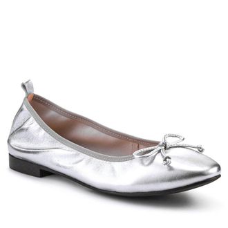 Jones Bootmaker Womens Opaline Bow-Detailed Leather Pumps - Silver - Size UK 6