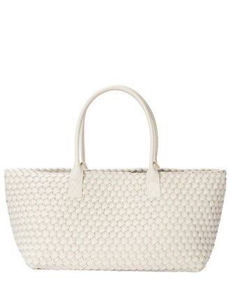 Tiffany & Fred Large Hand-Woven Leather Tote