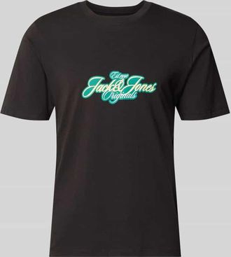 Jack & Jones Jack & Jones T-Shirt mit Label-Print Modell CASSIS in Black, Gr&ouml;&szlig;e XXL