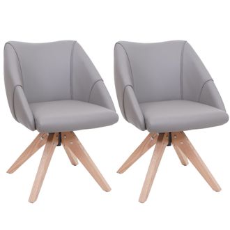 Hhg [nunca Usado] Juego De 2 Sillas De Comedor Hhg-525, Sillas De Cocina Giratorias, Sillas Tapizadas, Sillas De Mesa De Comedor, Giratorias, De Madera Y 