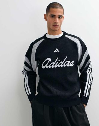 adidas Originals adidas Sportswear maglione in maglia con logo nero