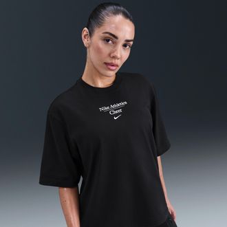 Nike Womens Cheer Boxy T-Shirt in Black | APS529NACH-BLK