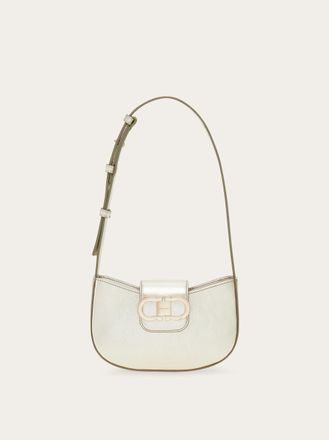 Ferragamo Women Double Gancini mini shoulder bag Beige