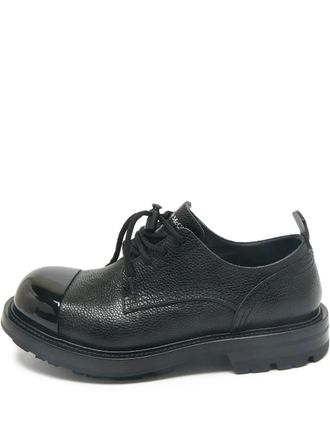 Alexander McQueen metal toe-cap derby shoes - men - Calf Leather/Calf Leather/Rubber - 40 - Black