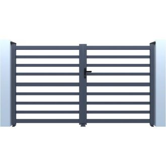 Habitat et Jardin Cancello in alluminio traforato Martin - 300 x 140 cm - Grigio