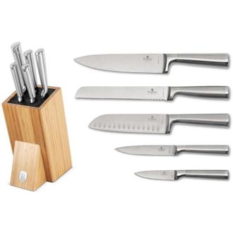 Berlinger Haus Juego De Cuchillos Berlinger Haus Bh-2805 En Bloque De Bamb&uacute;