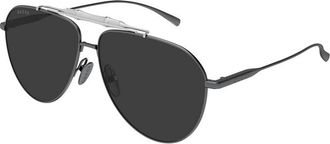 Gucci Grey Pilot Mens Sunglasses GG2064S 001 60