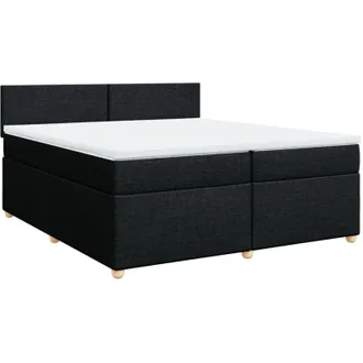 vidaXL Vidaxl - Cama Box Spring Con Colch&oacute;n Tela Negro 200x200 Cm