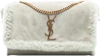 Saint Laurent Pre-owned Shoulder Bags, female, Gray, Size: ONE SIZE Pre-owned Suede Shoulder Bag