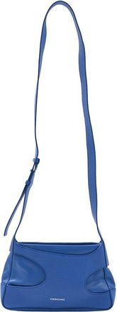Ferragamo Blue Calfskin Leather Mini Cut-Out Detailed Shoulder Bag