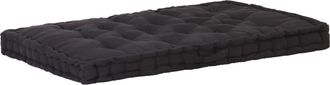 vidaXL Coj&iacute;n Para Pal&eacute;s Algod&oacute;n Negro 120x80x10 Cm Vidaxl