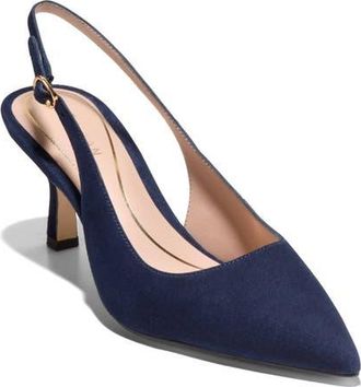 Cole Haan Hansell Slingback Pointed Toe Pump in Ch Midnight Moon Suede at Nordstrom, Size 10.5