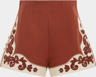 Alemais Duke Embroidered Shorts