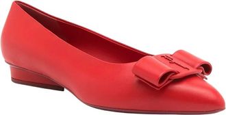 Ferragamo Womens Viva Ballerina Shoes In Red