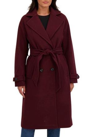 Sebby Wool Oversize Trench Coat in Burgundy at Nordstrom Rack, Size X-Large