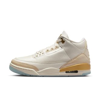 Nike Jordan Womens Air Jordan 3 Retro Sail and Pale Ivory Shoes in White | IB2255-100
