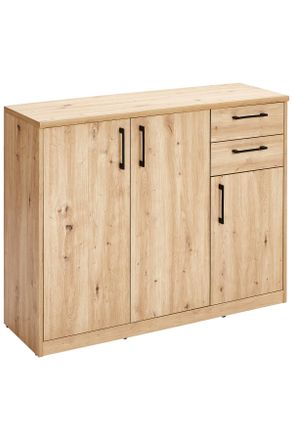 Xora Kommode, Eiche Artisan, Holzwerkstoff, 3 F&auml;cher, 2 Schubladen, 106x84x36 cm, Typenauswahl, Kleinm&ouml;bel, Kommoden, Kommoden