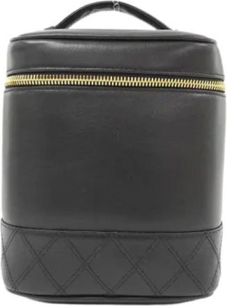 Chanel Pre-owned Bags, female, Black, Size: ONE SIZE Pre-owned Vintage Lambskin Handbag