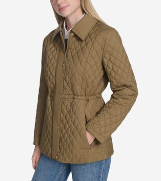 Cole Haan Womens Quilted Jacket - Green Size Medium