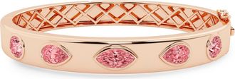 HauteCarat Pink Lab Grown Diamond Bangle in 18K Rose Gold at Nordstrom, Size 6