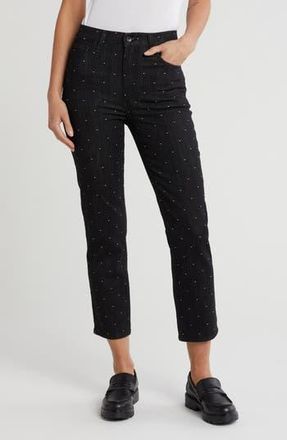 Rag & Bone Fern Dot High Waist Ankle Slim Leg Jeans in Black Dot at Nordstrom Rack, Size 25