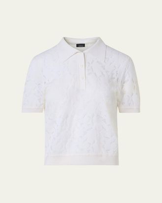 Akris Whitecaps Jacquard Short-Sleeve Polo Shirt