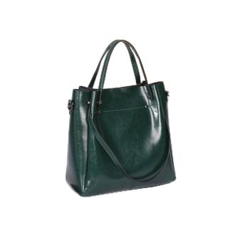 Generic Compatible For Cowhide Genuine Leather Womens Shoulder Bag Tote Large Capacity Fashion Crossbody Handbag(Green)