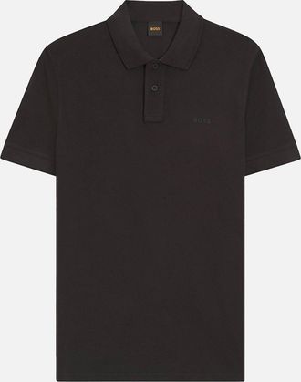 HUGO BOSS Mens Boss Prime Cotton Piqu&eacute; Polo - Black - Size: 44