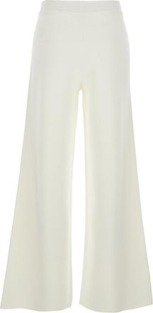 P.A.R.O.S.H. Womens Wide Leg Pull-On Pants White Viscose Trousers