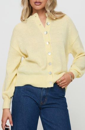 Princess Polly Sunbeam Cardigan in Yellow at Nordstrom, Size X-Small