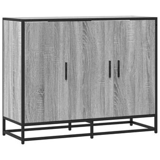 Berkfield Home Sideboard Grey Sonoma 94x35x76 cm Engineered Wood | Size: 94 x 35 x 76 cm