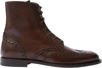 Scarosso Stefania Boots - Dames - Veterlaarzen - Bruin - 39 EU - Leer - Schoenen