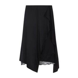 Acne Studios Midi Skirts, female, Black, Size: XS Floral Print Midi Skirt