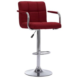 vidaXL Taburete De Barra De Cocina Tela Color Vino Vidaxl