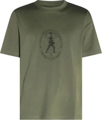 Brunello Cucinelli T-shirts en Poloshirts - Heren - T-shirts - Groen - M - Tops