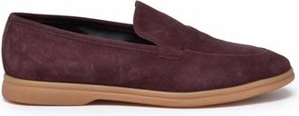 Eleventy Red Vibrant Burgundy Rubber Sole Suede Loafers