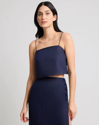 Onia Cropped Cami Top in Noir Navy at Nordstrom, Size 8