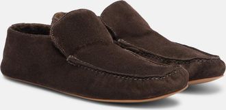 The Row Leo shearling-lined suede loafers