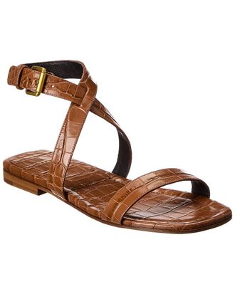 Michael Kors Bridgette Croc-Embossed Leather Sandal