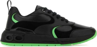 Ferragamo Zwarte leren Cosimina sneakers - Heren - Sneakers - Zwart - 38 1/2 EU - Schoenen