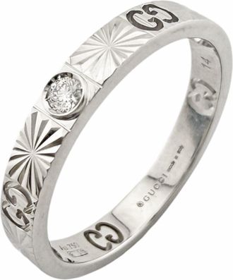Gucci Silver White Gold (18K) Band Ring (Pre-Owned)