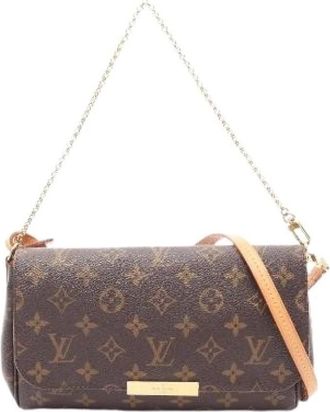 Louis Vuitton Pre-owned Favorite MM Monogram 2way Bag - Dames - Vintage Schoudertas - Bruin - ONE Size - Leer - Vintage