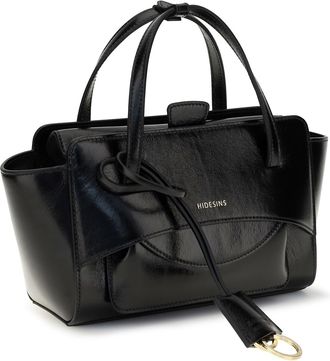 Hidesins Womens Flap S Leather Handbag Black Calf Bos Taurus Shoulder Bags