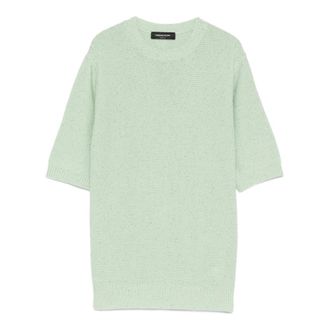 Fabiana Filippi Round-neck Knitwear, female, Green, Size: XS Micropail Top