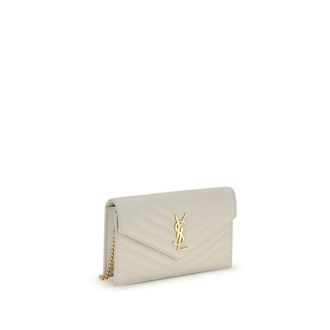Saint Laurent Womens Beige Calf Leather Bos Taurus Wallet