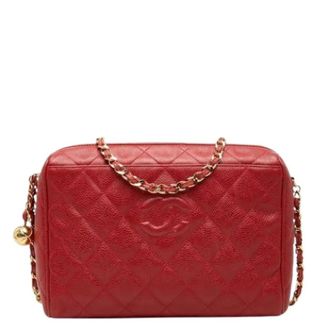 Chanel Pre-owned Matelasse Schoudertas - Dames - Pre-owned - Rood - Maat: ONE Size Leer