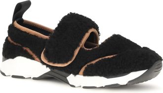 Marni Womens Mary Jane Shearling Sneakers Black