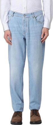 Brunello Cucinelli Lichtgewicht Denim Broek - Heren - Regular Fit Jeans - Blauw - 5XL - Denim - Jeans