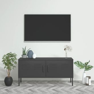 Berkfield Home TV Cabinet Anthracite 105x35x50 cm Steel in Black | Size: 105 x 35 x 50 cm