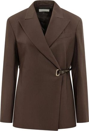 Sportmax SPXCinta Jas - Dames - Blazers - Bruin - 2XS - Leer - Jassen
